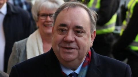 Alex Salmond arriving at court