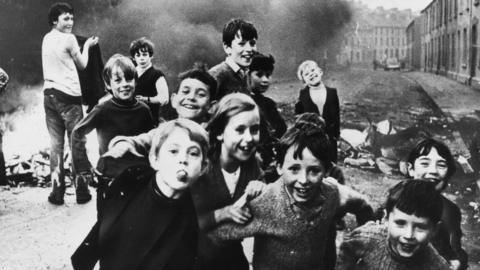 Children playing during the Troubles