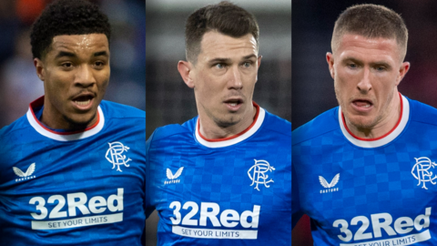 Rangers' Malik Tillman, Ryan Jack and John Lundstram