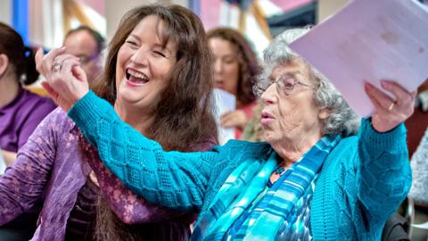 Singing session for people living with dementia at West Yorkshire Playhouse