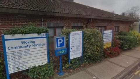 Woking Community Hospital car park sign