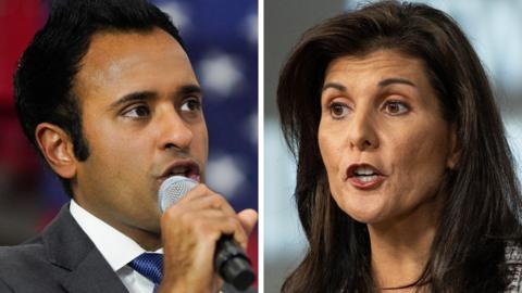 Vivek Ramaswamy and Nikki Haley