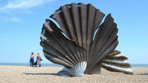 Maggi Hambling's scallop at Aldeburgh