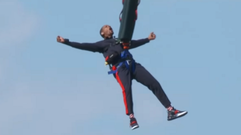 Will Smith doing a bungee jump