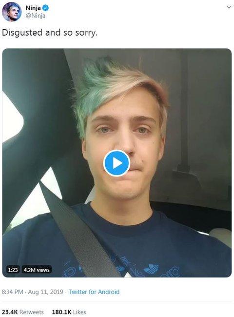 Screengrab of Ninja's video on Twitter