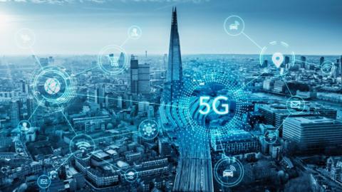 5G graphic over London