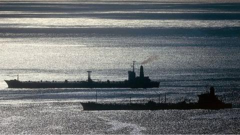Oil tankers at sea