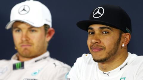 Nico Rosberg and Lewis Hamilton