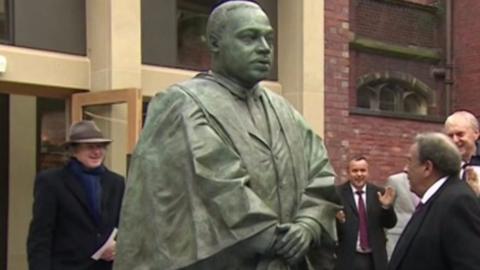 The statue has been installed to mark 50 years since Martin Luther King visited Newcastle.