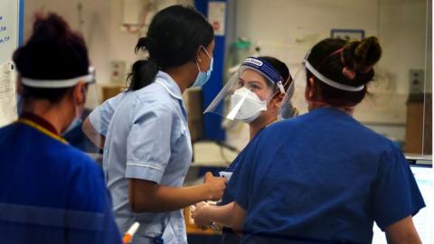 Medical staff at a London hospital