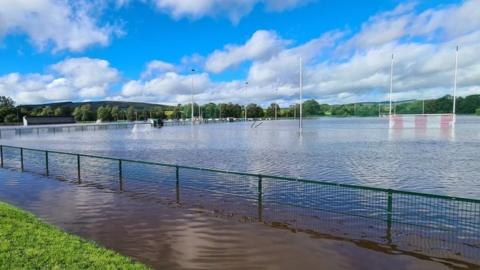 Flooded pitches at Drumquin GAA Club