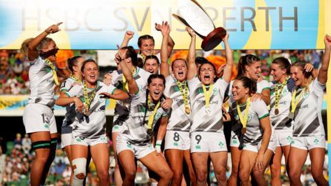 Ireland celebrate Sevens success