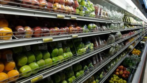 Fruit and Vegetables wrapped in plastic packaging