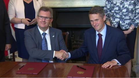 DUP's Sir Jeffrey Donaldson and Gavin Williamson MP