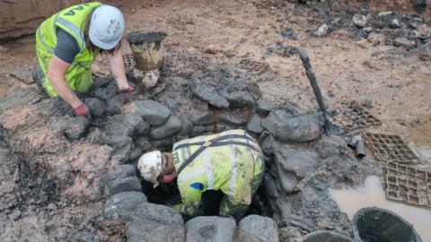 Excavation site at Berwick Infirmary