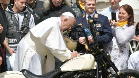 Pope and Harley Davidson