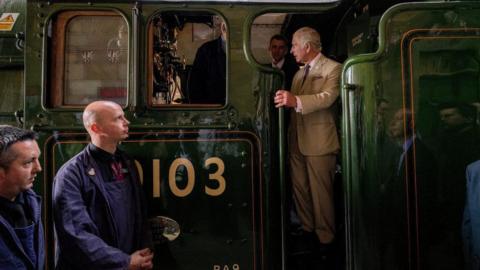 The King stepped onto the footplate of the Flying Scotsman