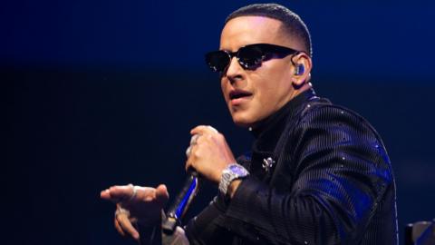 Puerto Rican artist Daddy Yankee performs during his 'La Meta' concert at Jose Miguel Agrelot Coliseum in San Juan, Puerto Rico, 30 November 2023