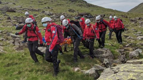 Wasdale MTR carrying out a rescue from Styhead