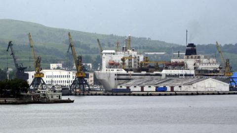 The shipping port of Rason in North Korea, established to promote economic growth through foreign investment