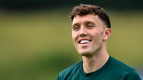 Republic of Ireland defender Dara O'Shea in training