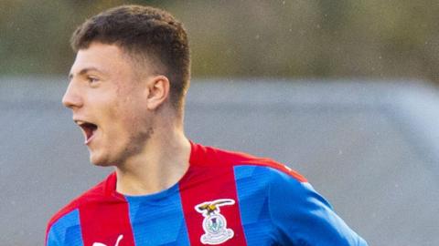 Daniel Mackay celebrates after scoring for Inverness against Arbroath