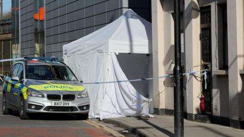 Scene of stabbing in Hackney, east London, in April 2018