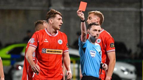 Michael Glynn receives red card