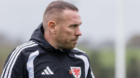 Craig Bellamy during Wales training