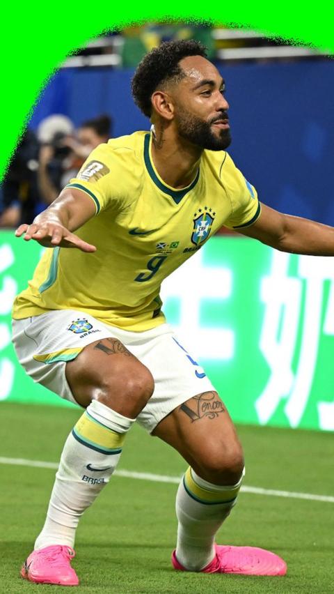 Matheus Cunha dancing after scoring