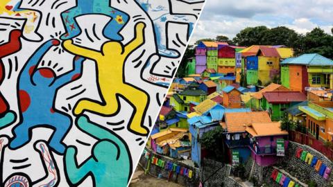 We The Youth by Keith Haring, and the Village of Colour, or the Rainbow Village, Kampung Warna-Warni Jodipan 