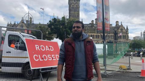 Bradford city centre business owner Hamza Abbas says he has to close his shop after taking dropped by 95% due to city centre roadworks