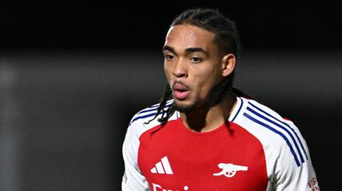 Josh Robinson playing for Arsenal Under-21s