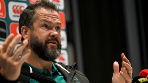Andy Farrell speaking to reporters in Chicago on Thursday