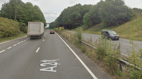 The A21 coastbound between the A228 and the B2160