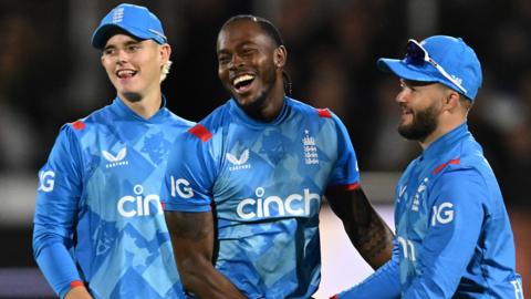 England's Jofra Archer celebrates a wicket against Australia at Lord's