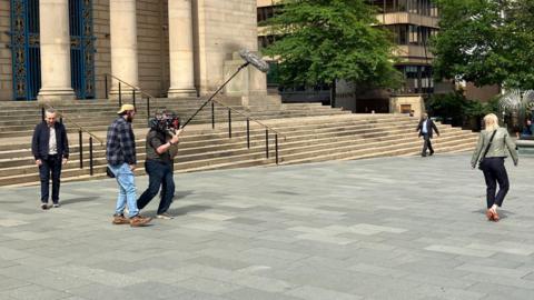 Filming in Barker's Pool