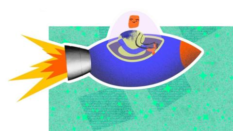 An illustration of a rocket