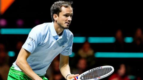 Daniil Medvedev ready to hit a ball