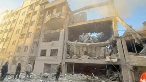 Damaged buuilding in Tehran