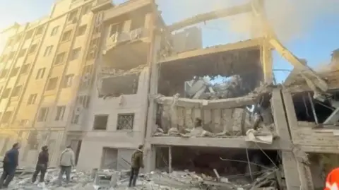 Damaged buuilding in Tehran