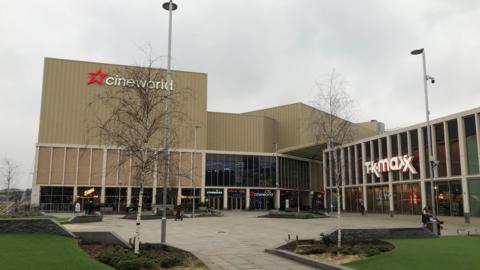 A Cineworld site in Barnsley, next to a TK Maxx store