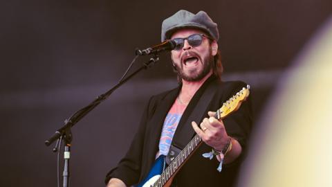 Supergrass performing at Glastonbury