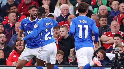 Omar Alderete celebrates scoring against Nottingham Forest 