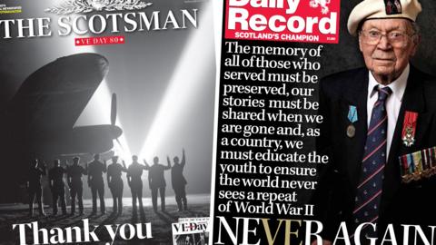 front pages of newspapers