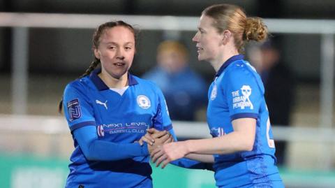 Jess Rousseau and Hayley James of Peterborough United Women