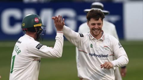 Liam Trevaskis takes a wicket
