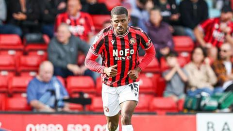 Daniel Kanu in action for Walsall against Chesterfield