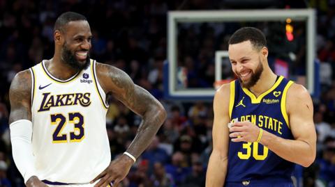 Basketball players Lebron James and Steph Curry