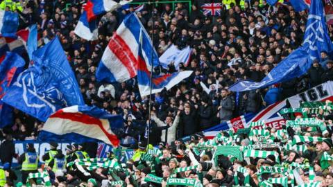 Rangers and Celtic supporters at Celtic Park in December, 2025